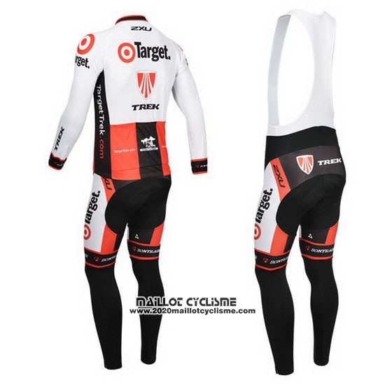2013 Maillot Ciclismo Trek Orange et Blanc Manches Longues et Cuissard